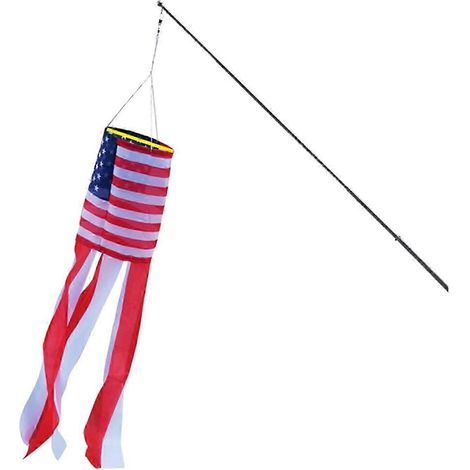 Manche à air drapeau américain, impression extérieure, décoration patriotique américaine, résistante à l'eau et à la décoloration, décoration de jardin.-13x88cm (1/5)