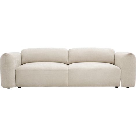 4-Sitzer Schlafsofa mit Stauraum in beigeem Samt Chenille Stoff SWELL (1/5)