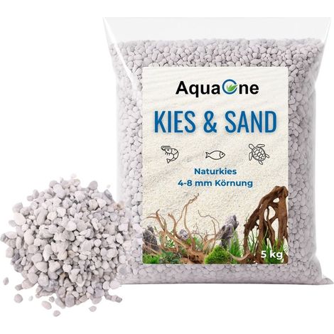 5 Kg weißen Naturkies Noa "Premium Qualität" 4-8 mm Bodengrund Aquarium Kies