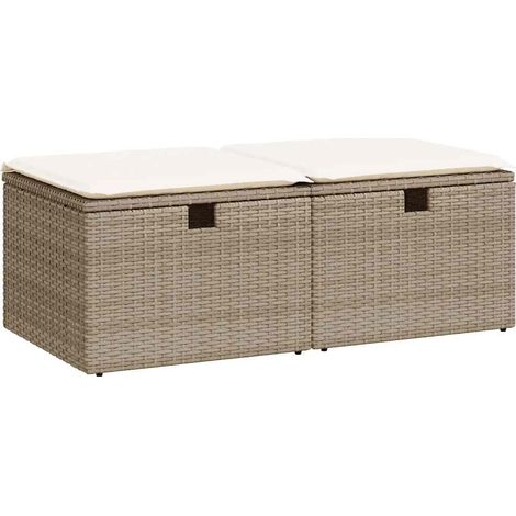 Maison Exclusive - Set sofás jardín y cojines 2 pzas ratán sintét (1/5)