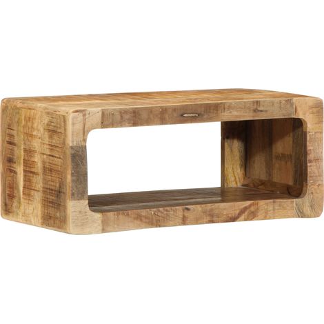 Vidaxl – Meuble TV en bois de manguier massif – Dimensions 60 x 30 x 25 cm – Système de gestion des câbles – Design moderne et épuré (1/4)