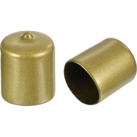 50pcs Embouts en Caoutchouc, 25 mm ID Vis Filetage Protecteur en PVC pour Vis Embouts de Protection Flexible pour Tube Métallique, Câbles, Fils, Tige, Écrou et Cache Boulon, Or (1/5)