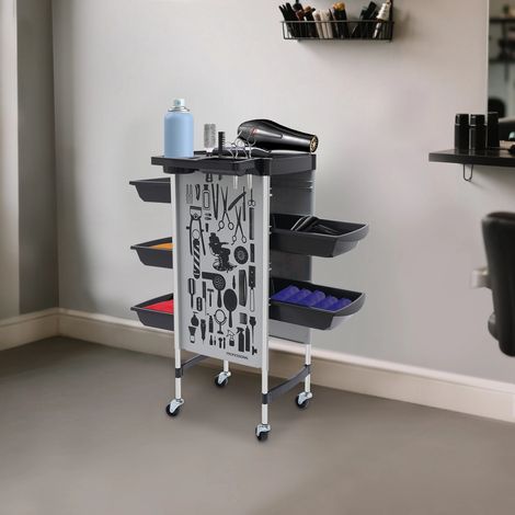 Beauty Friseurwagen Bedienungswagen Rollwagen Arbeitswagen mit 5 Schubladen
