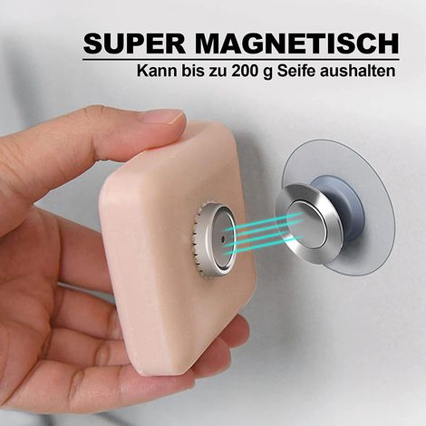 Porte-Savon Magnétique à Ventouse Porte Savon Aimanté Douche Mural Acier Inoxydable Support Mural sans Perçage Salle Bain Cuisine WC 3,1 x 1,9 1,6 cm, Cône