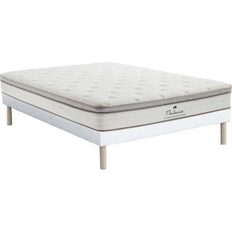 Set 160 x 200 cm rete letto + materasso a molle insacchettate 7 zone accoglienza TPE spessore 28cm - ONEBIA di PALACIO