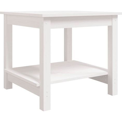 Maison Exclusive - Couchtisch Weiß 50x50x45 cm Massivholz Kiefer (1/5)