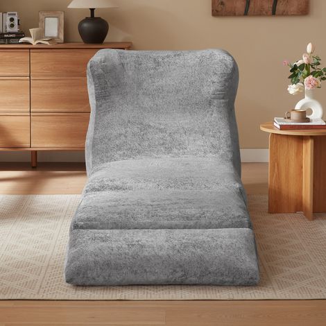 Canapé convertible design, sans structure, silhouette originale, idéal salon ou chambre, transformable en fauteuil relax inclinable. (1/5)