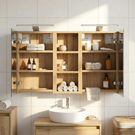 vidaXL Bathroom Cabinet Set 3 pcs 80 x 10.5 x 50 cm Engineered wood (1/5)
