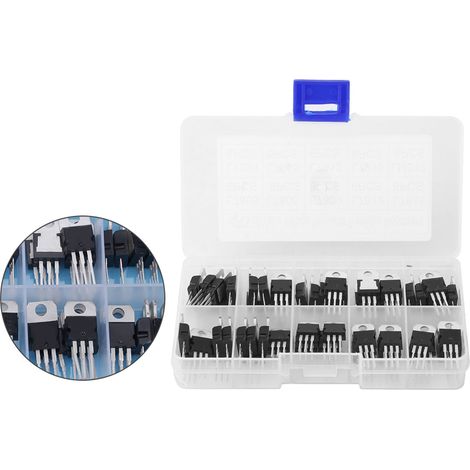 Kit de 60 transistors L7805CV LM317t (10 valeurs différentes) avec boîte de rangement (1/5)