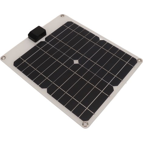 Kit panneau solaire 15 W à double sortie, étanche, monocristallin, chargeur de batterie pour voiture, bateau, remorque, camping-car, 5 V/12 V, blanc (1/5)
