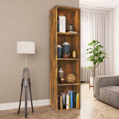 vidaXL Libreria/Mobile TV Rovere Fumo 36x30x143cm in Legno Multistrato