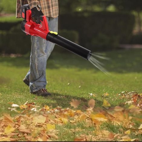 Professional Battery Operated Leaf Blower, Electric Leaf Blower, Battery Operated Leaf Blower, Lightweight Blower, 2 x 1800mAh Batteries, Charger for Lawn Care, Driveway (1/5)