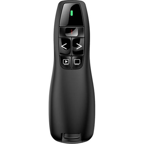 Mando a distancia ergonómico para presentaciones en ordenadores: pulsador USB de 2,4 GHz, puntero láser y mando a distancia inalámbrico para PC y portátiles. (1/4)