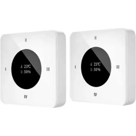 Lot de 2 interrupteurs sans fil KS1Pro à touches multiples avec télécommande intelligente et affichage des scènes, capteur de température et d'humidité (1/5)