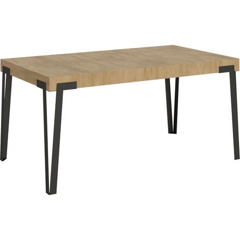 Tavolo allungabile 90x160/264 cm Rio Quercia Natura telaio Antracite (1/3)