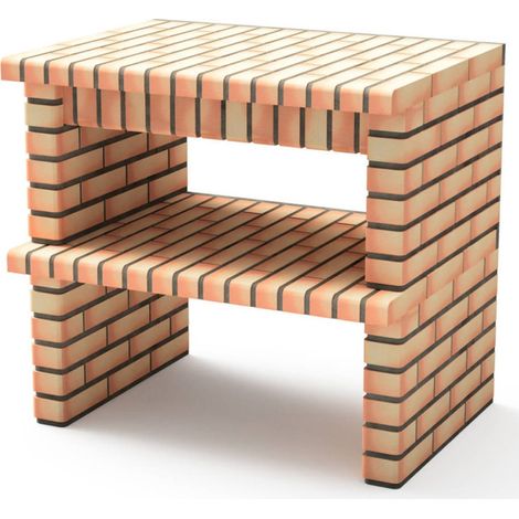 Module barbecue Luxor Construction 94 x 70 x 88 cm en brique teintée Socle pour barbecue d'extérieur (1/5)