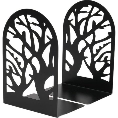 Fermalibri in metallo a forma di albero per la scrivania. Fermalibri decorativi per organizzare i libri su scaffali e scrivanie. (1/4)