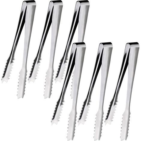 Pince à Glaçons, 6 Pièces Pince a Sucre, Pince Bonbon, 15,2cm, pour Cuisine, Café, Fête, Bar et Buffet (1/5)