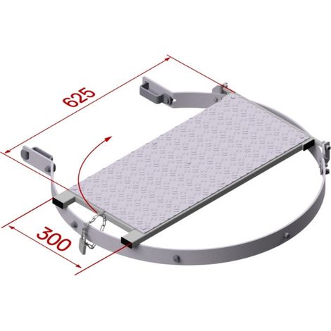 HYMER - Palier intermédiaire rabattable, verrouillable pour échelle crinoline