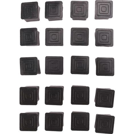 Lot de 20 pièces carré chaise table pied pied caoutchouc housses protecteurs 25mm x 25mm (1/5)