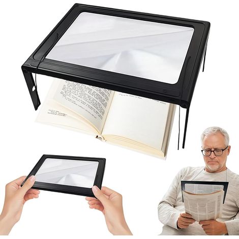 3X Loupe de Lecture, Loupe Grossissante avec 12 Lumineuse LED et Support Pliant Mains Libres, Loupe Eclairante pour Les Personnes âgées, pour la Lecture, Réparations, Couture (1/5)