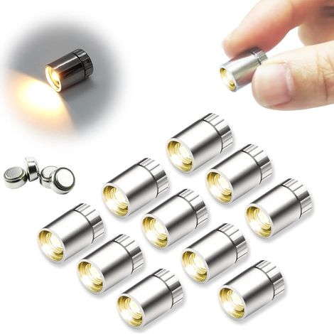 10 Mini-LED-Lichter – batteriebetrieben – geeignet für Papierlaternen, Partydekorationen und Puppenhauszubehör – warmweißes Licht – Kunststoff – silberfarben (1/5)