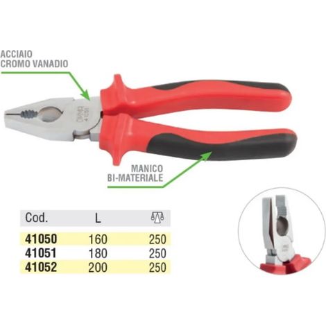 PINZE OMMA UNIVERSALI CON MANICO IN BI-MATERIALE  160 MM