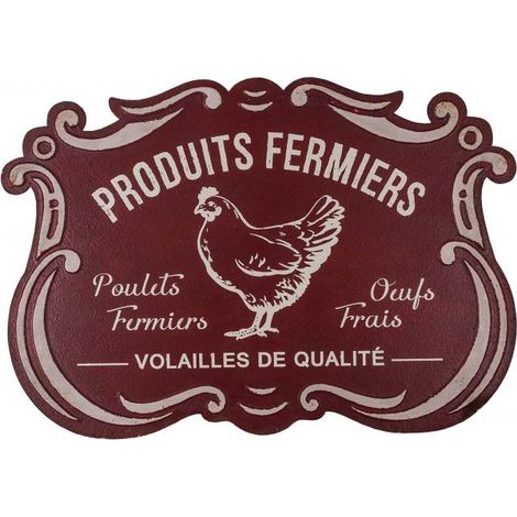 Plaque métallique découpée style rétro Produits fermiers (1/2)
