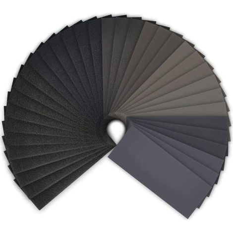 Sandpaper, 120 to 3000 Grit, Wet/Dry Sandpaper, 9 x 3.6 Inch, Used for Wet Polishing Metal, Wood, Car (42 Sheets) (1/5)