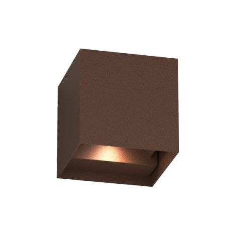 Applique led top light perth ag ip65 cct biemissione alluminio, finitura metallo corten
