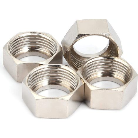 Écrou hexagonal 3/4" 4 pièces écrou hexagonal en acier inoxydable ou en acier plaqué cuivre pour chauffe-eau, tuyau ondulé, tuyau de gaz (1/5)