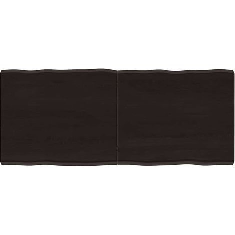 vidaXL Tablero mesa madera tratada borde vivo marrón 120x50x(2-6) cm (1/5)