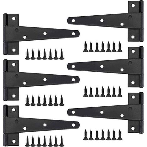 [JAMAIS UTILISÉ] Charnière pour meuble,Charniere Porte Lourde 6pcs, 6 Pouces, CCharniere Plate Inox Charnières de Portes en Fer Charnières Robustes pour Portes, Fenêtres