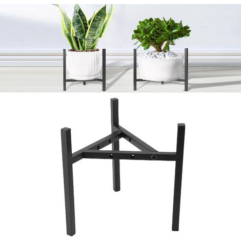 Support Métallique pour Pot Mid-Century Noir Poids 200lbs Grande Capacité Hauteur Variable Pour Toutes Plantes Salon Balcon Terrasse (1/5)