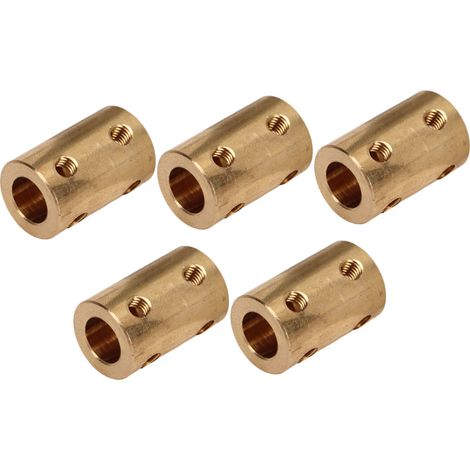 5 Pièces Accouplements Rigides Laiton 22mm pour Arbres Moteur, Longueur 14mm, Alésage 5-8mm, Accouplement Mécanique (1/5)