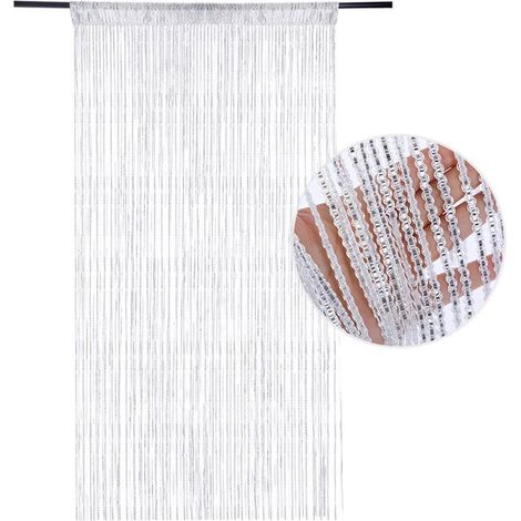 Rideau décoratif pour fenêtre, séparateur de pièce, rideau simple pour fenêtre, 90 x 200 cm Bleu mer (1/5)