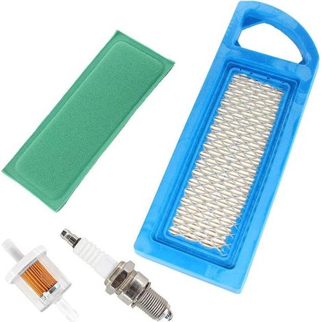 Filtre à air pour moteur Briggs & Stratton 794421 697152 613022 650821 697775 – Préfiltre 697292 – Bougie d’allumage – Longueur 180 mm (1/5)