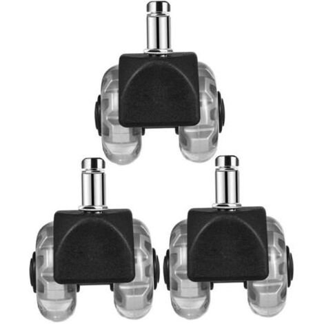 3 pièces Lot de Roulettes Pivotantes Robustes pour Chaise de Bureau et Fauteuil Gamer Roues de Remplacement Silencieuses pour Meubles et Petits Appareils (1/4)