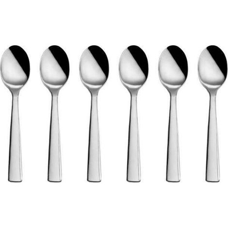 Juego de 6 cucharas pequeñas de acero para café espresso.