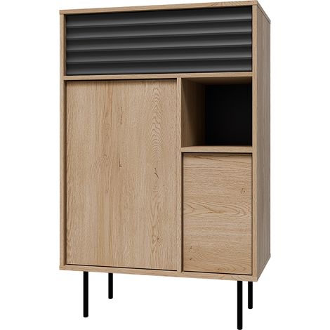 Buffet 3 ante Astra marrone e nero 120cm