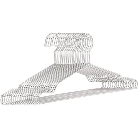 20 pezzi，Grucce in acciaio inox，Uso domestico (taglia adulto)，Gruccia in metallo antivento，Argento，420,3 cm (1/5)