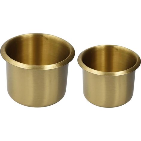 2 Pcs, Insert Porte-gobelet en Laiton Doré Robuste pour Canapé, Conçu pour Camion et Camping-Car, Évite Le Renversement des Boissons (1/5)