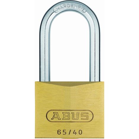 Abus Brass Padlock with 40mm Long Shackle, Medium Security, Keyed Alike, 65/40mm Size, Model 12012