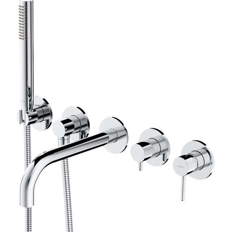 OMNIRES Y - Mitigeur de baignoire encastré, installation 5 trous, avec corps d'encastrement, avec accessoires, chrome Y1237-1CR (1/2)