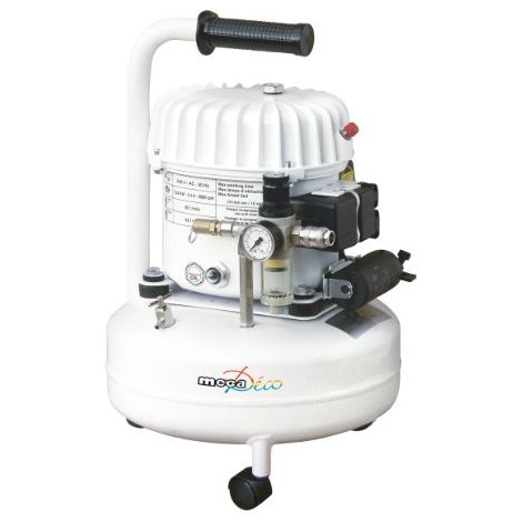 MECAFER Compressore silenzioso 9 L 8 bar 40 dB filtro 5 microns 340 W 230 V Bianco (1/3)