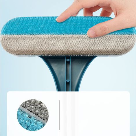 Raclette multifonctionnelle double face pour moustiquaires, avec manche et poignée (bleue) (1/5)