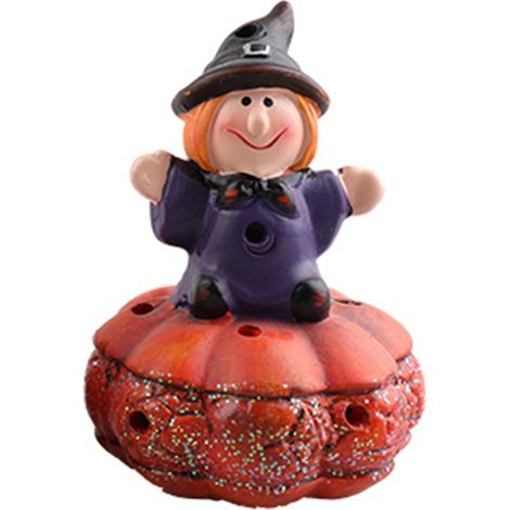Lanterne Citrouille LED Halloween Sorcière Décoration Fête Style A 8x8x13.5cm-KZQ (1/3)
