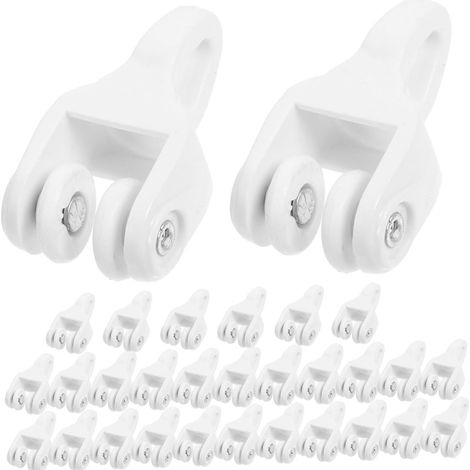 Ensemble de 30 roulettes en PVC pour rail de rideau / Roulettes silencieuses et résistantes pour rail de plafond / Accessoires universels