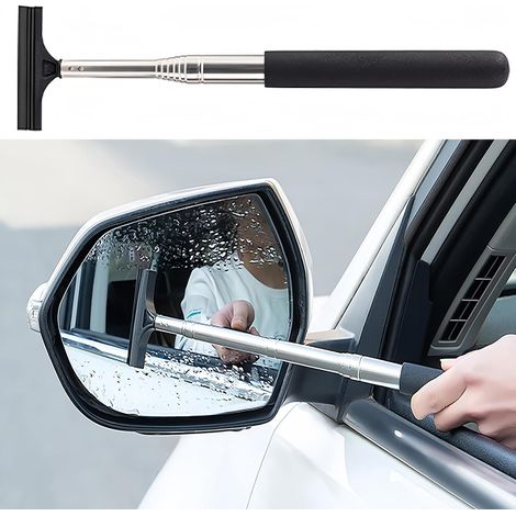 Nettoyant pour rétroviseurs, nettoyant pour vitres de voiture, accessoires pour conducteur, essuie-glace pour rétroviseur intérieur, accessoires portables pour l'intérieur et l'extérieur du véhicule p (1/5)