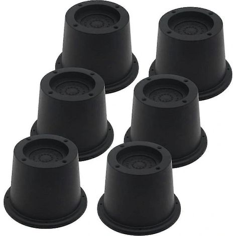 Six rehausseurs de meubles, blocs de rehausse noirs pour lit et canapé, 5,8 cm. (1/5)